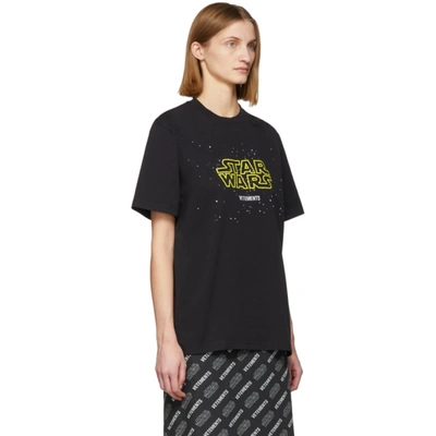 Shop Vetements Black Star Wars Edition Episodes T-shirt
