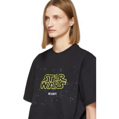 Shop Vetements Black Star Wars Edition Episodes T-shirt