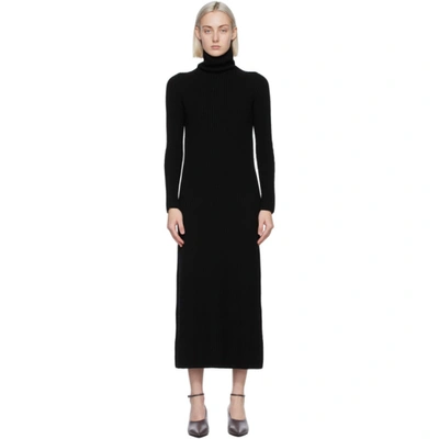 Shop 's Max Mara Black Wool Altea Turtleneck Dress In 002 Black