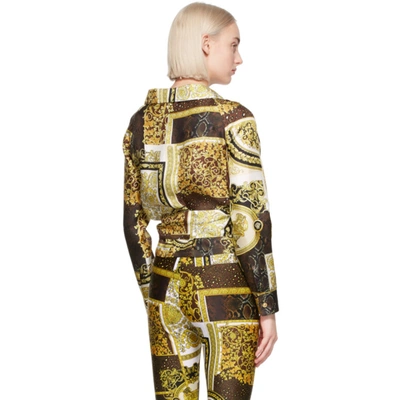 Shop Versace Gold Barocco Patchwork Print Shirt In 5n030 Gold