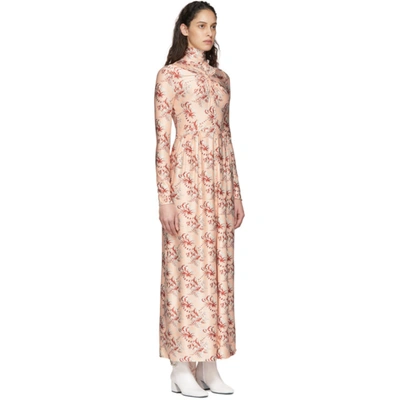 Shop Paco Rabanne Pink Printed Long Sleeve Dress In V680 Versai