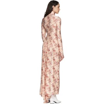 Shop Paco Rabanne Pink Printed Long Sleeve Dress In V680 Versai
