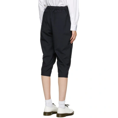 Shop Comme Des Garçons Comme Des Garçons Navy Oxford Pull-on Trousers In 2 Navy