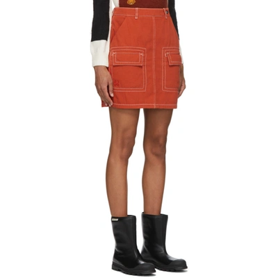 Shop Kenzo Orange Straight Miniskirt In 17 Med Oran