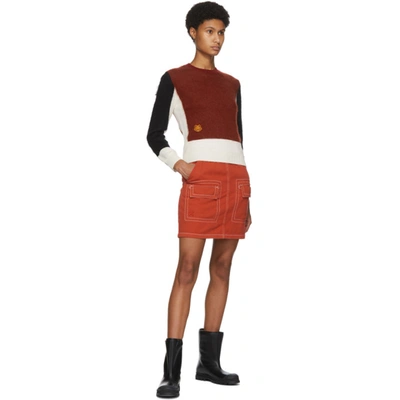 Shop Kenzo Orange Straight Miniskirt In 17 Med Oran