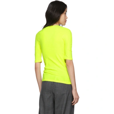 Shop Balenciaga Yellow Athletic T-shirt In 7110 Fluo Y