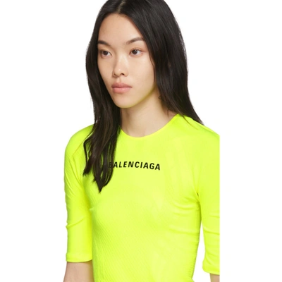 Shop Balenciaga Yellow Athletic T-shirt In 7110 Fluo Y