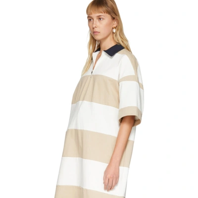 Shop Sunnei White & Beige Polo Dress In White/beige