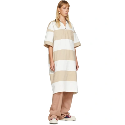 Shop Sunnei White & Beige Polo Dress In White/beige