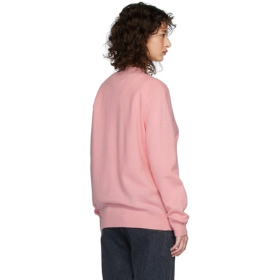 Shop Acne Studios Pink Patch Cardigan In Blush Pink