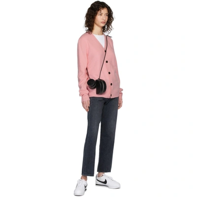 Shop Acne Studios Pink Patch Cardigan In Blush Pink
