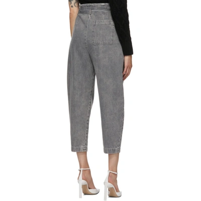 Shop Wandering Grey High-waist Cropped Jeans In 037 Grey