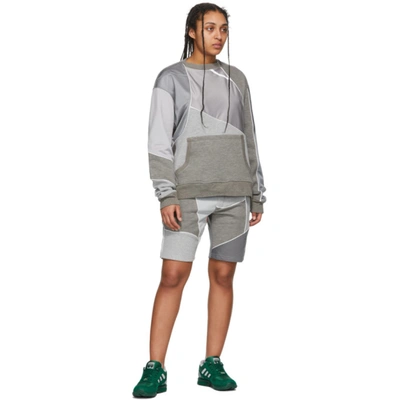 Shop Ahluwalia Grey Patchwork Crewneck Sweatshirt