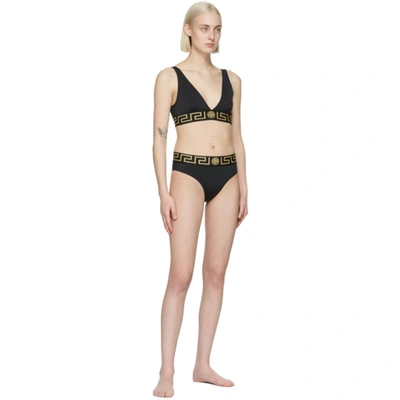Shop Versace Black Greca Border Bikini Briefs In A1008 Black