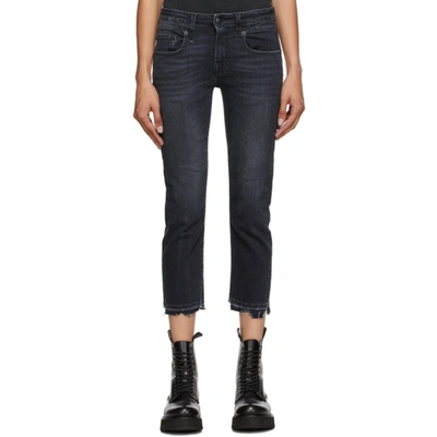 Shop R13 Black Boy Straight Jeans In Strummer Bl