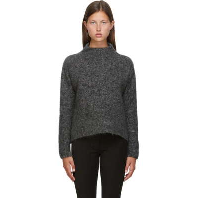 Shop Max Mara Grey Mohair Ciad Turtleneck In 001 Black