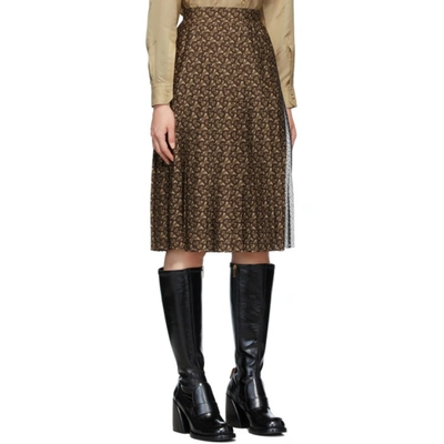 Shop Burberry Brown Monogram Marine Skirt In Dark Mocha Ip Pttn