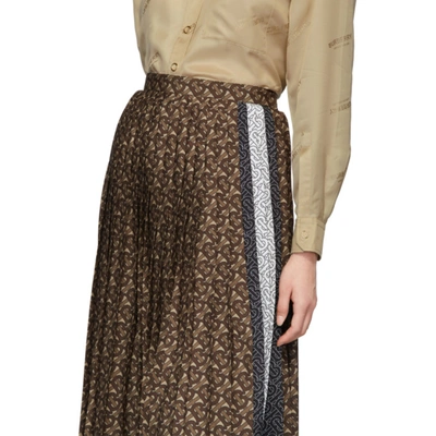 Shop Burberry Brown Monogram Marine Skirt In Dark Mocha Ip Pttn