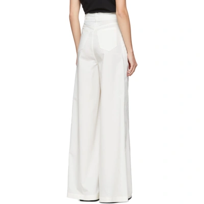 Shop Mm6 Maison Margiela Off-white Wide-leg Trousers In 102 Off Whi