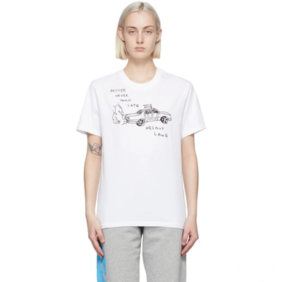 Shop Helmut Lang Ssense Exclusive White Saintwoods Edition Taxi T-shirt In Chalk White