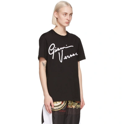 Shop Versace Black Gv Signature T-shirt In A2024 Black