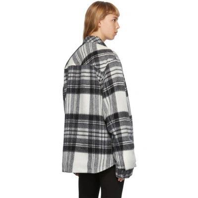 Shop We11 Done Grey Wool Plaid Anorak Jacket