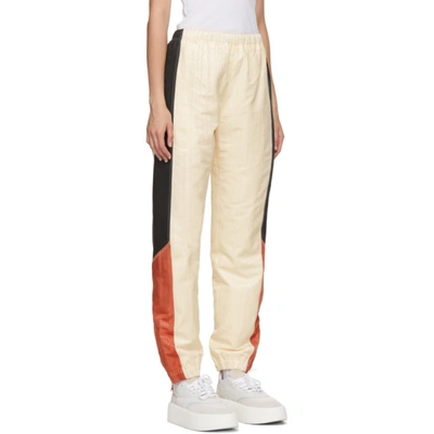Shop Marine Serre Off-white Moire Lounge Pants In 1 Broken Wh