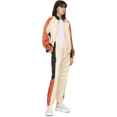 Shop Marine Serre Off-white Moire Lounge Pants In 1 Broken Wh