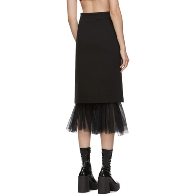 Shop Shushu-tong Black Tulle Pencil Skirt In Ba100 Black