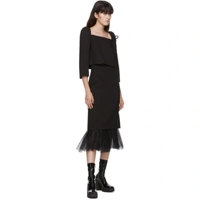 Shop Shushu-tong Black Tulle Pencil Skirt In Ba100 Black
