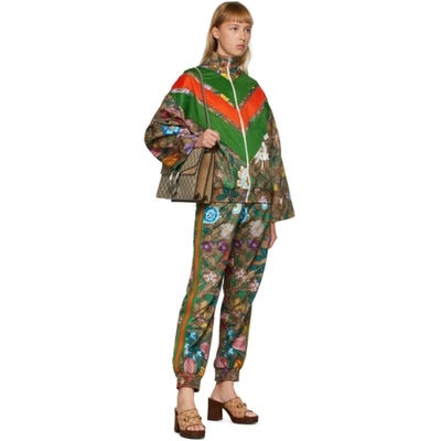 Gucci Flora Gg Supreme Pattern Track Jacket In 2103 Brown