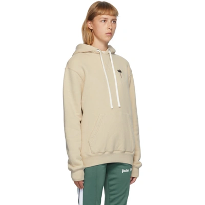 Shop Palm Angels Beige Pxp Hoodie In Brown Rice