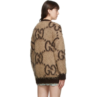 Gucci GG Monogram Reversible Mohair Cardigan For Sale at 1stDibs