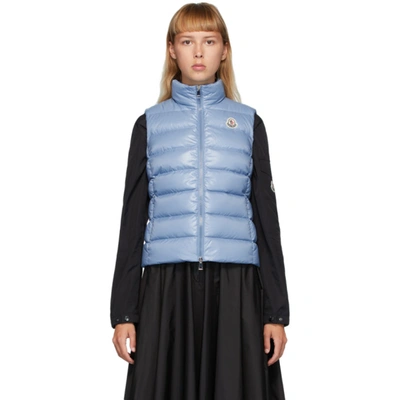 Shop Moncler Blue Down Ghany Vest In 715 Blue