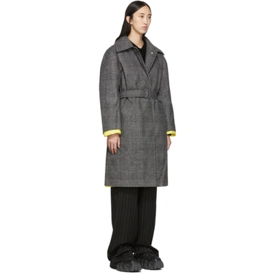 Shop Ienki Ienki Grey Down Woolmark Mac Coat In Grey Ch/yel