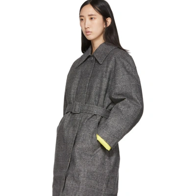 Shop Ienki Ienki Grey Down Woolmark Mac Coat In Grey Ch/yel