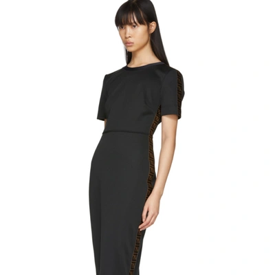 Shop Fendi Black 'forever ' Short Sleeve Dress