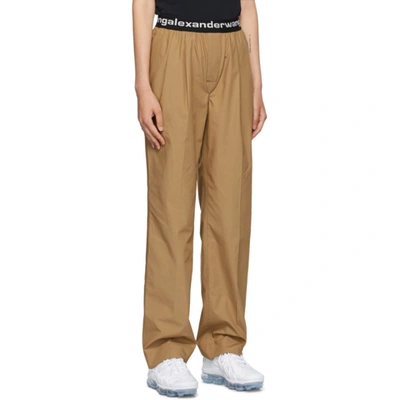 Shop Alexander Wang T Tan Pull-on Pleated Lounge Pants In 220 Tobacco