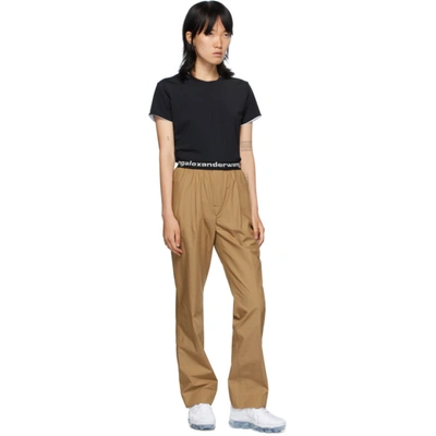 Shop Alexander Wang T Tan Pull-on Pleated Lounge Pants In 220 Tobacco