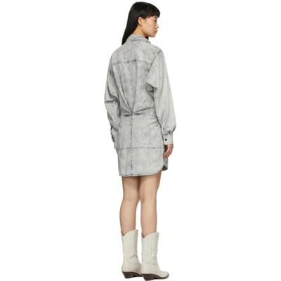 Shop Isabel Marant Étoile Grey Denim Inaroa Shirt Dress In 02fk Fd Blk