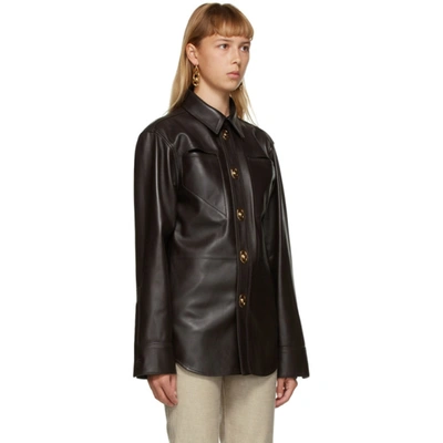 Shop Bottega Veneta Brown Leather Shirt In 2090 Bark