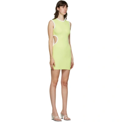 Shop Christopher Esber Ssense Exclusive Green & White Negative Space Dress In Lime/white
