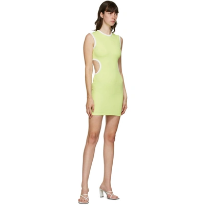 Shop Christopher Esber Ssense Exclusive Green & White Negative Space Dress In Lime/white