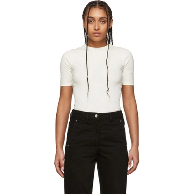 Shop Ami Alexandre Mattiussi Off-white Fitted T-shirt In 150 Ecru