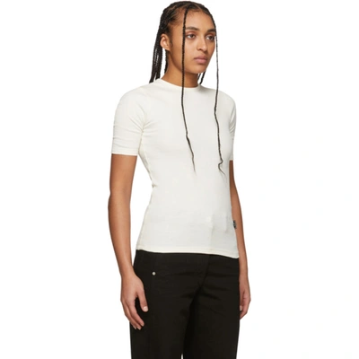 Shop Ami Alexandre Mattiussi Off-white Fitted T-shirt In 150 Ecru