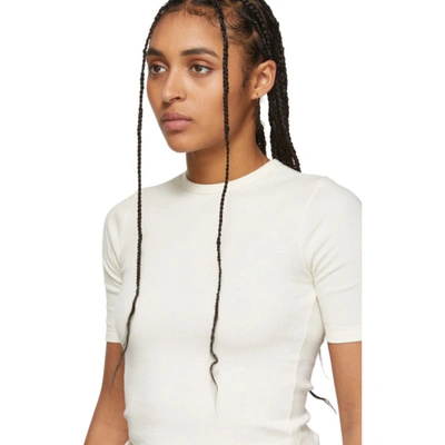 Shop Ami Alexandre Mattiussi Off-white Fitted T-shirt In 150 Ecru