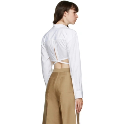 Shop Christopher Esber White Crop Tie Shirt