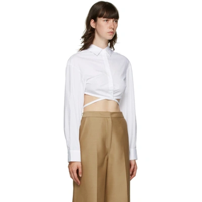 Shop Christopher Esber White Crop Tie Shirt