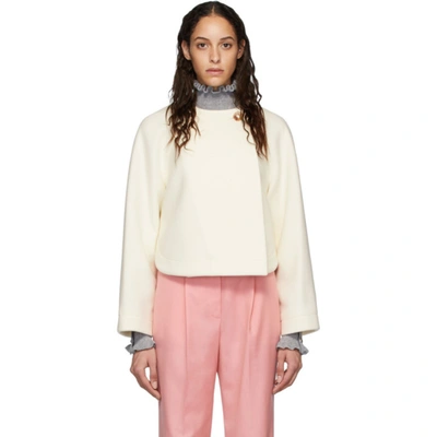 Shop Chloé Off-white Wool Cropped Jacket In 113 Whisper