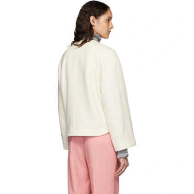 Shop Chloé Off-white Wool Cropped Jacket In 113 Whisper